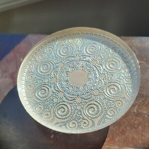 Decorative Glass Bowl with Intricate Swirl Pattern - Clear/Light Blue